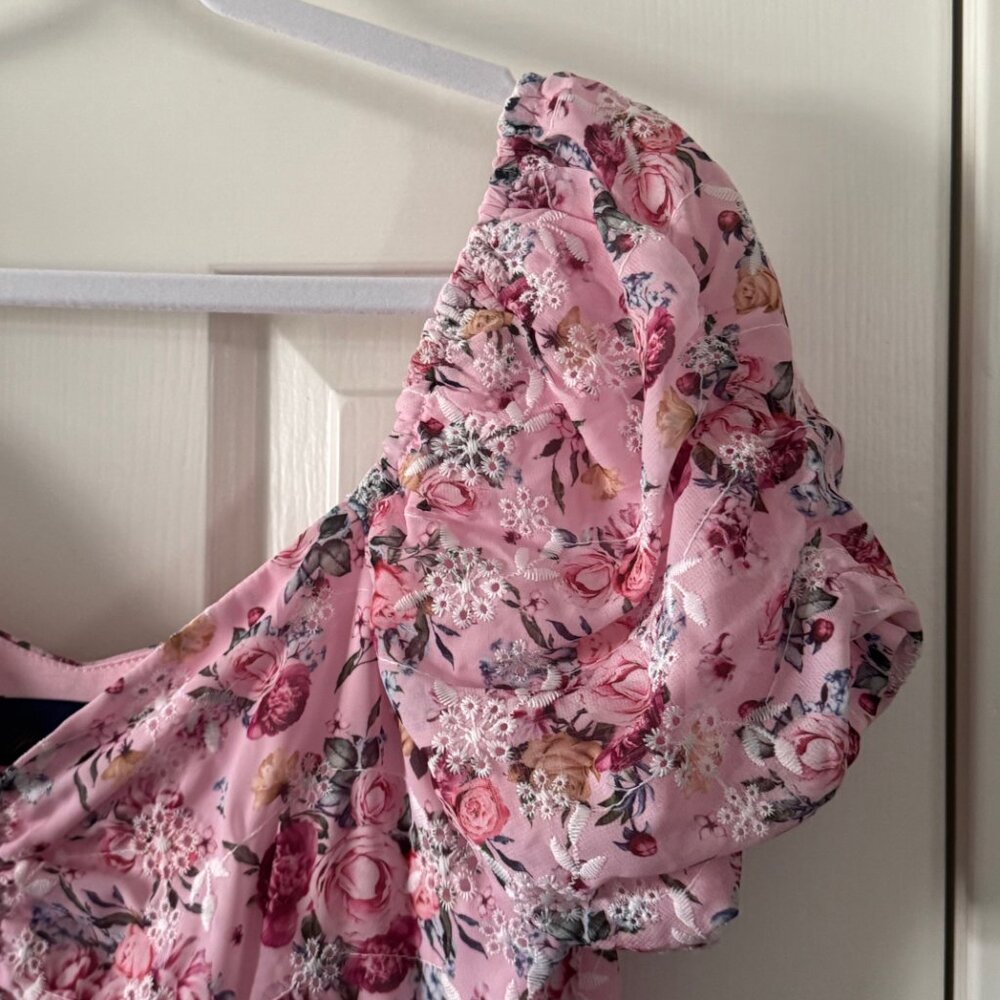 Blue Rain Womens Pink Floral Mini Dress Size S Small P3 - Picture 9 of 13